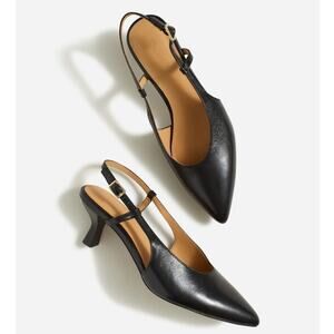 NEW Madewell Sz 6 The Debbie Slingback Pump Kitten Heel in Black NO289